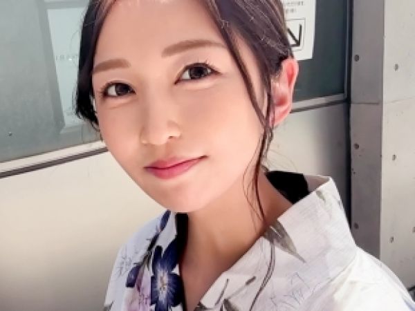 【素人】浴衣美人の神スタイルお姉さんとナマで繋がる浴衣着衣半裸SEX！騎乗位、バックで美尻ハメ撮り！