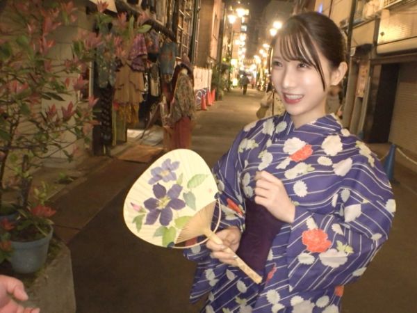 【素人ナンパ】彼氏に置いてけぼりにされた浴衣美人の浴衣を剥いで美乳拝見！ホテル連れ込み浮気SEX！